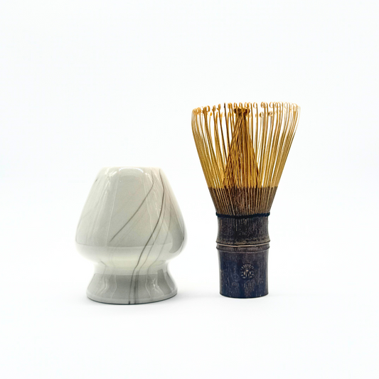 Marble White and Black Matcha Bamboo Whisk Holder