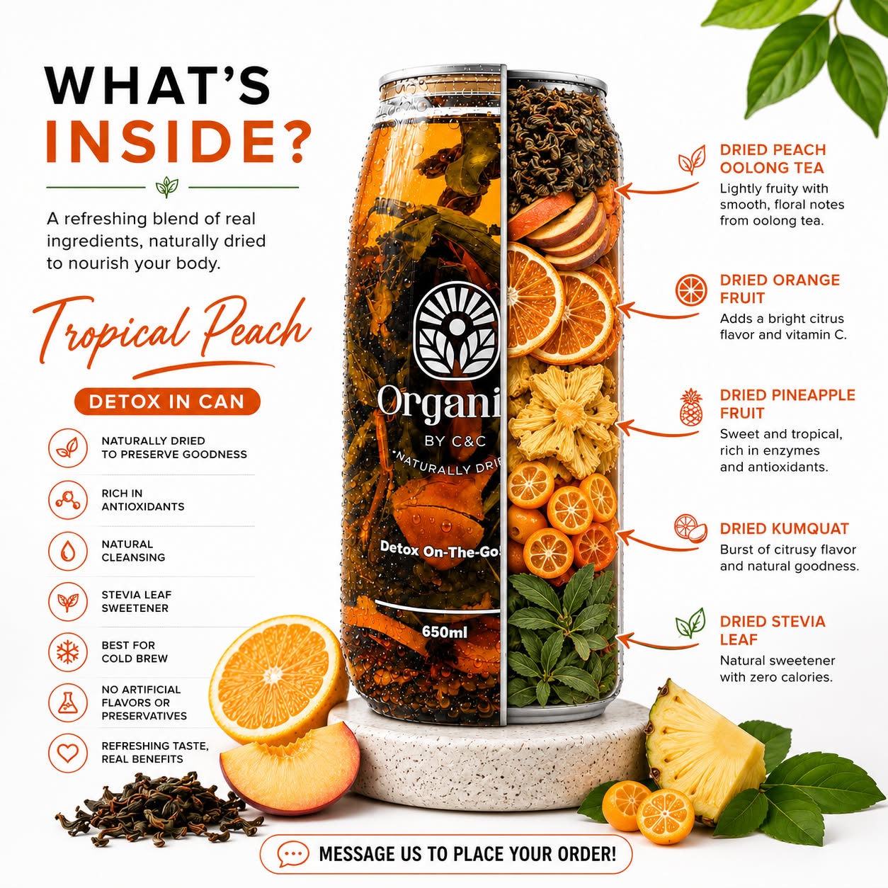 Tropical Peach Detox in Can Cold Brew 650ml