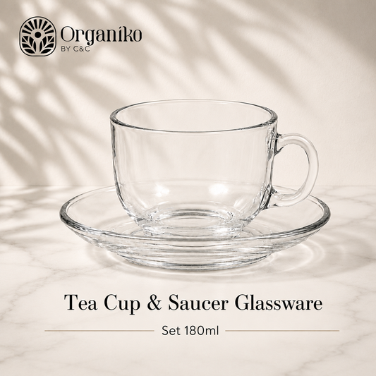 Cup and Saucer Glassware Set 180ml