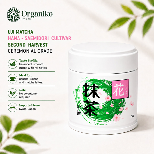 Hana Uji Matcha Green Tea 30 grams Saemidori Cultivar Second Harvest