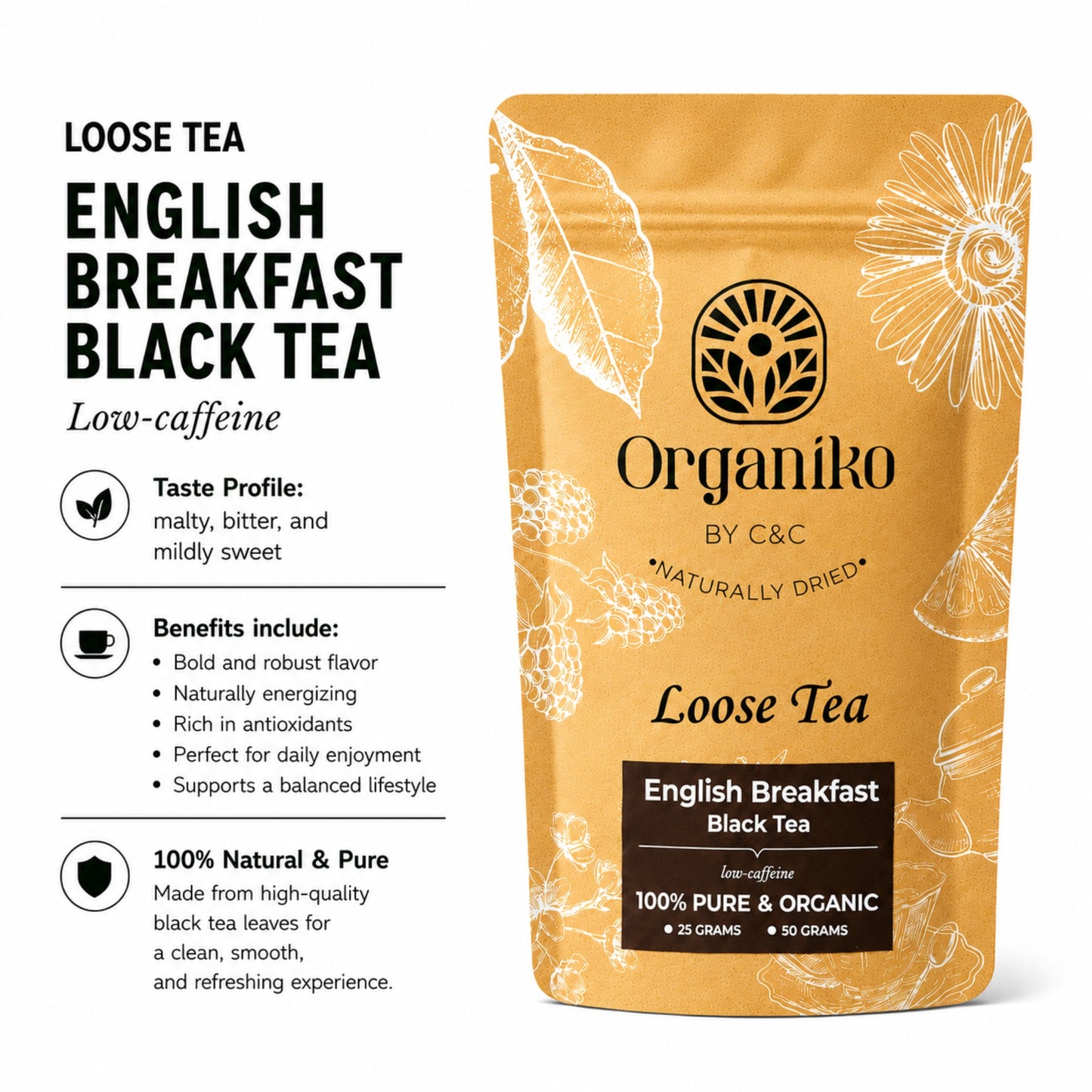 English Breakfast Black Tea 50 grams Loose Tea