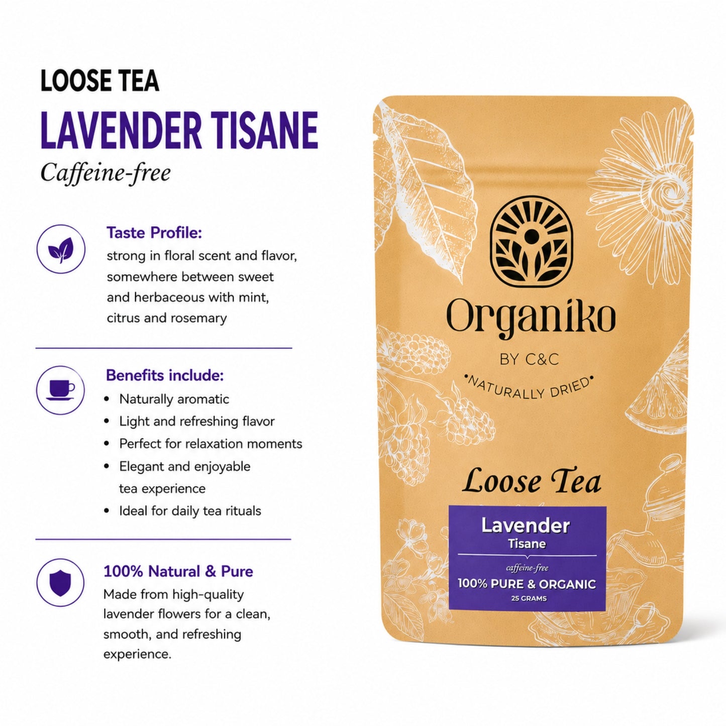 Lavender Flower Tea 50 grams Loose Tea