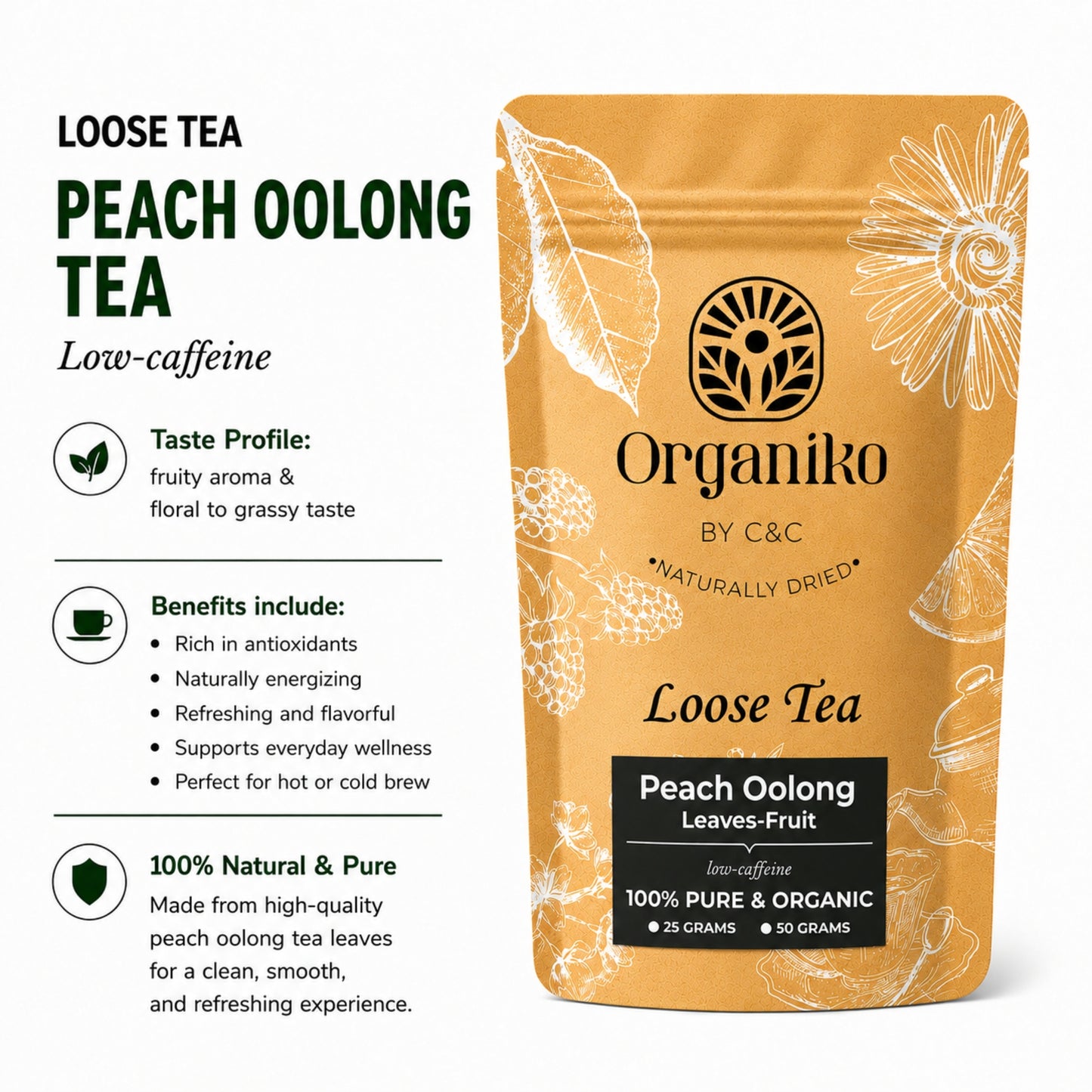 Peach Oolong 50 grams Loose Tea