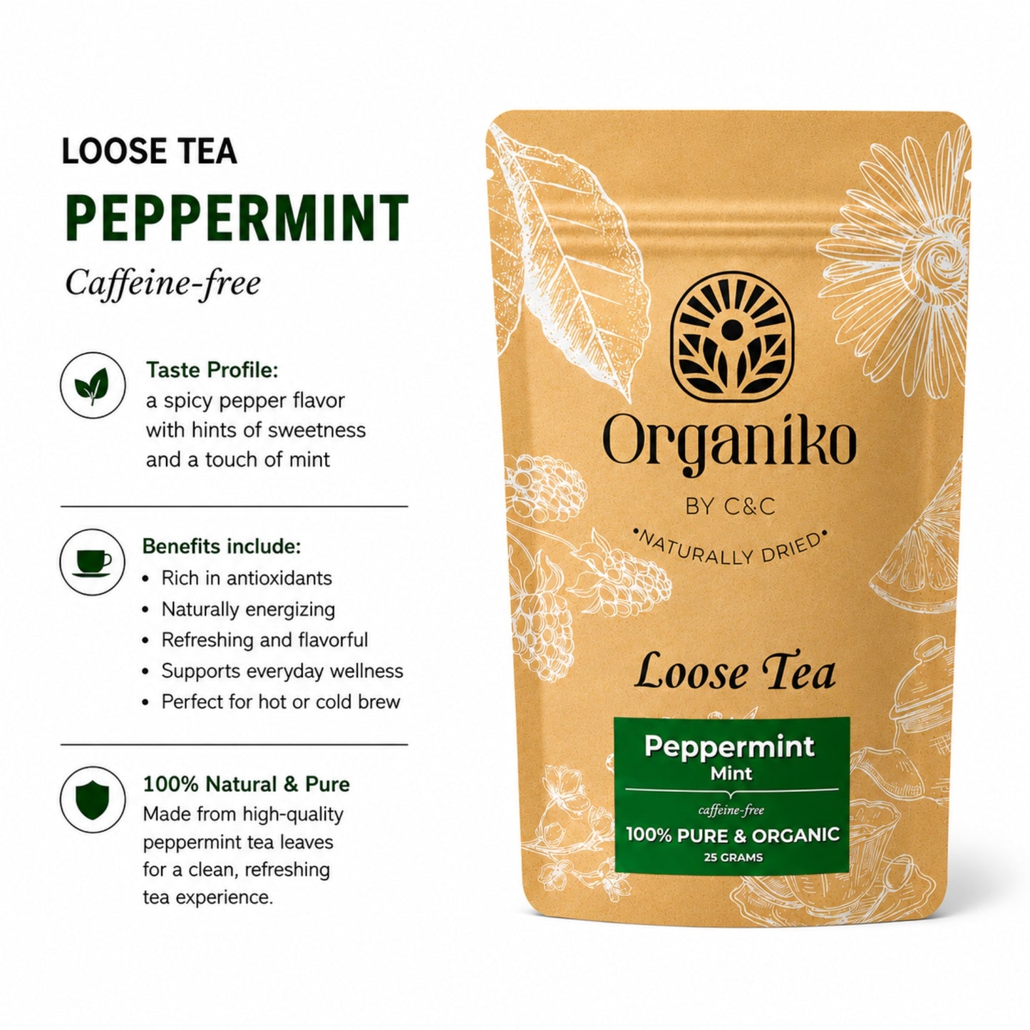Peppermint Leaf Tea 50 grams Loose Tea