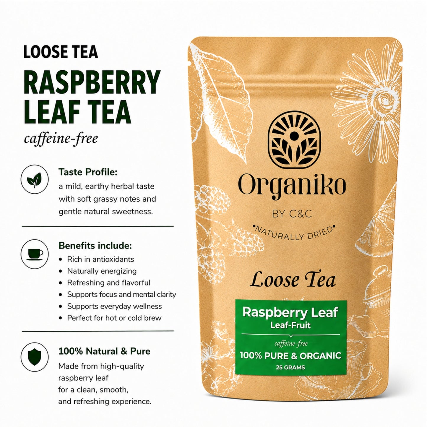 Raspberry Leaf Tea 50 grams Loose Tea