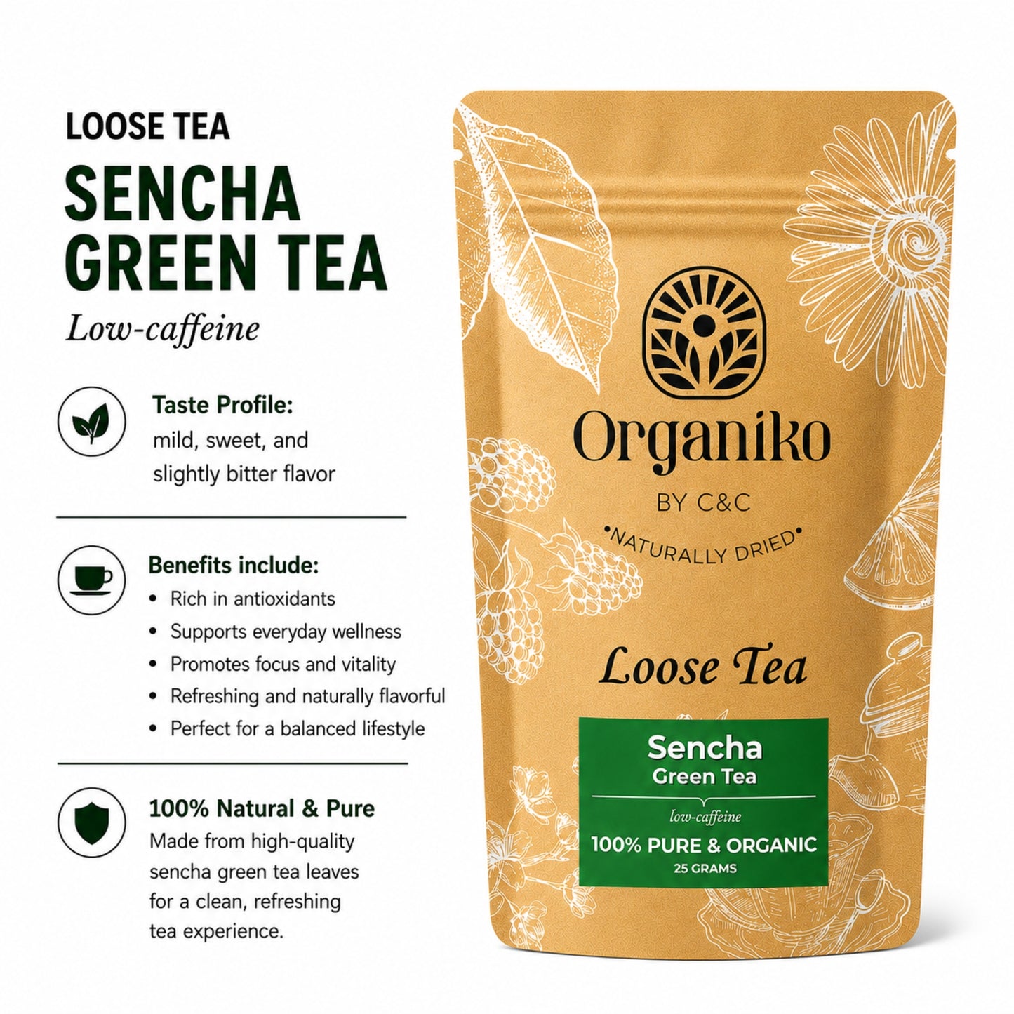 Sencha Green Tea 50 grams Loose Tea