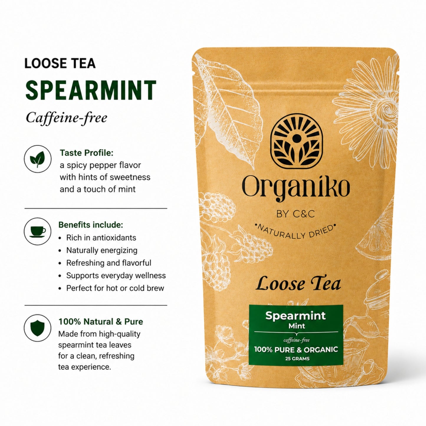 Spearmint Leaf Tea 50 grams Loose Tea