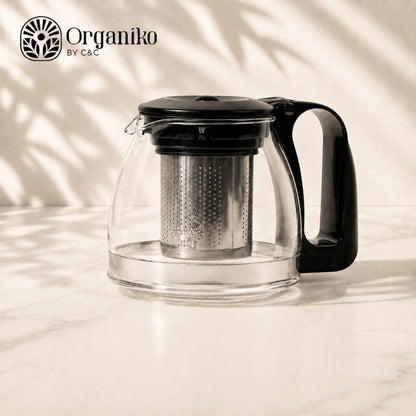 Teapot Glass Stainless Steel Strainer 700ml