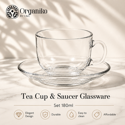 Cup and Saucer Glassware Set 180ml