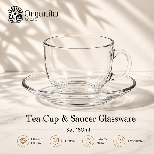 Cup and Saucer Glassware Set 180ml