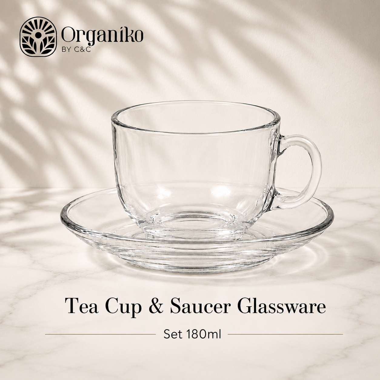Cup and Saucer Glassware Set 180ml