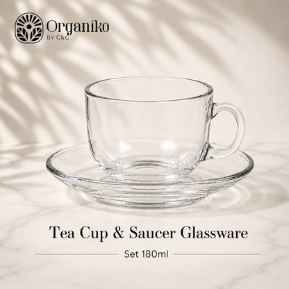 Cup and Saucer Glassware Set 180ml