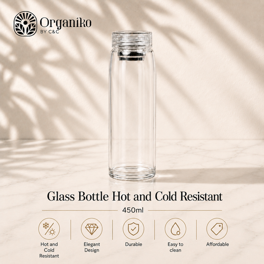 Glass Tea Bottle 450ml Hot & Cold Resistant