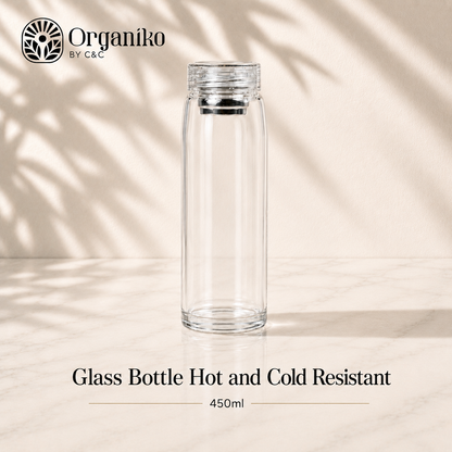 Glass Tea Bottle 450ml Hot & Cold Resistant
