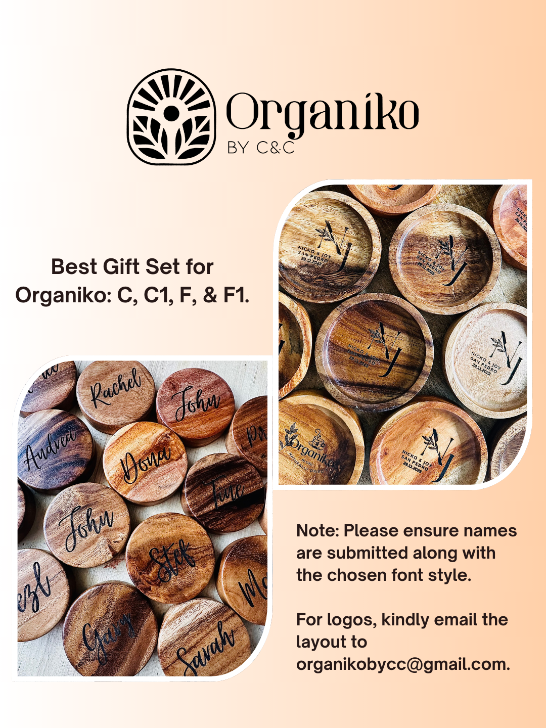 Gift Set Tea Special Wooden Coasters with Customized Engraving Name or Logo for Every Occasion