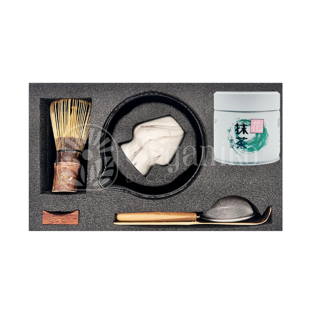 Organiko Matcha Set Accessories with Uji Matcha Green Tea & Hojicha Green Tea Includes Tea Strainer in Premium Box