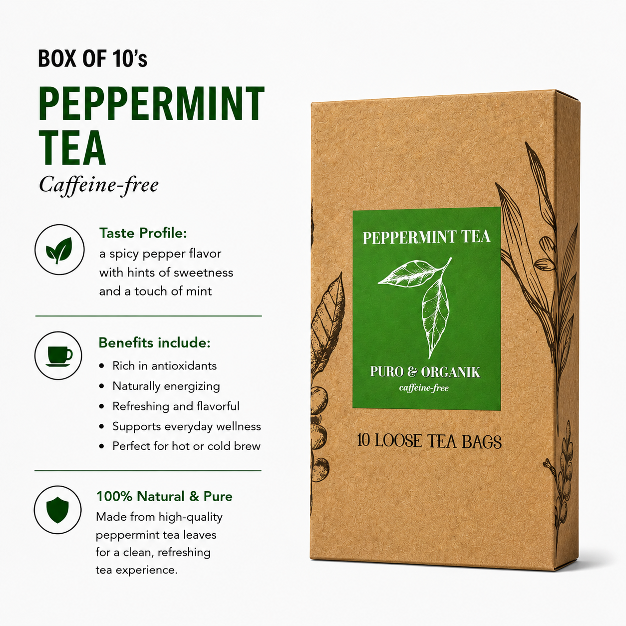 Box of 10 Premium Loose Tea Bags