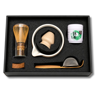 Organiko Matcha Set Accessories with Uji Matcha Green Tea & Hojicha Green Tea Includes Tea Strainer in Premium Box